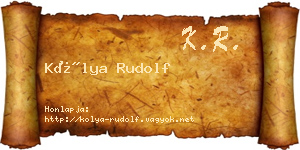 Kólya Rudolf névjegykártya